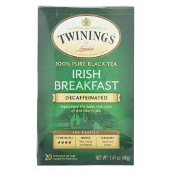 Twining's Tea Breakfast Tea - Irish Decaf - Case Of 6 - 20 Bags